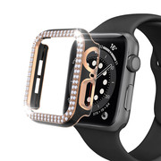 适用苹果手表s8se电镀双色边框，67代保护壳，iwatch54钻石保护套防摔