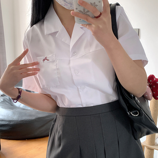 泠泉女子原创jk衬衫制服日系学院白色开襟学生校服上衣狗皮皮