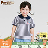 PawinPaw卡通小熊童装夏季女宝宝条纹POLO短袖T恤海军风