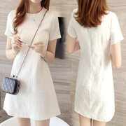 连衣裙2024女夏季白色a字，小个子气质高级感小众设计法式裙子