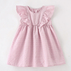 女童粉红色格子短袖连衣裙宝宝，纯棉夏装婴幼儿，无袖公主裙子a字裙8