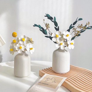 干花束ins风摆件永生花，客厅桌面装饰品入户玄关家居好物白色花瓶