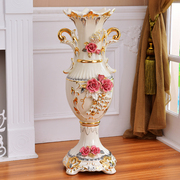 欧式落地花瓶客厅陶瓷高家居装饰品客厅落地大花瓶电视柜摆设摆件