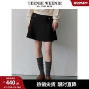 TeenieWeenie小熊女装2024春季简约A字短款半身裙设计感伞裙