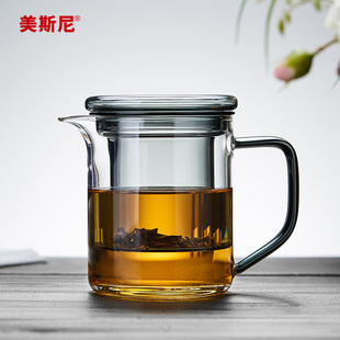 美斯尼玻璃杯茶水分离泡，茶杯个人耐高温办公室泡，茶器红茶茶具套装