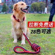 成年犬狗狗链牵引绳大型犬牵引带金毛遛狗绳项圈狗链子胸背带耐咬