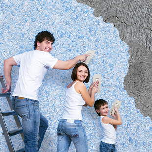 买一送一香枫生态墙衣纤维涂料防水墙纸植物泥环保家用自刷墙