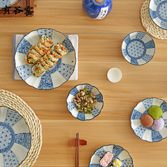 青花日本套装家用陶瓷拉面碗菜盘