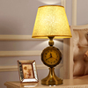欧式台灯卧室床头灯带钟表复古怀旧美式乡村插电式家用智能护眼灯