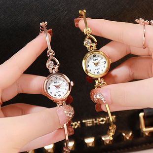 手链表女学生韩版简约时尚，水钻女表手链式小表盘手镯表便宜的