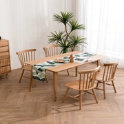 实木餐桌餐桌椅小户型加厚饭桌北欧不开裂橡木，家具组合防腐加固