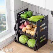 可移动厨房置物架子多层水果，蔬菜架子碳钢，落地多功能带滚轮蔬菜架