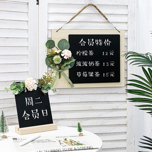 店铺家用木框可擦写小黑板商用挂式留言板创意悬挂展示板菜单贴墙
