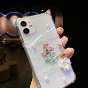 蕾丝相框月季玫瑰花适用opporeno9手机壳reno8pro立体5g潮牌reno7reno7pro防摔reno6网红r17pro软壳r15