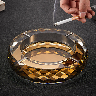 轻奢水晶玻璃烟灰缸创意家用客厅高级感ktv酒吧商用酒店烟缸定制