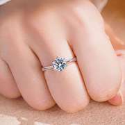婚对男戒仿真钻戒结婚设计仿真流行礼物钻石戒指可调女求婚生日