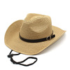 男士西部牛仔帽女士沙滩帽出游防晒大沿帽夏天遮阳草帽Cowboy Hat