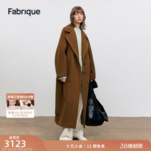 Fabrique热可可大衣赫本风斜纹羊毛大衣女中长款外套秋冬