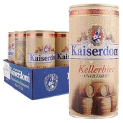 12罐一箱临期德国kaiserdom凯撒窖藏黄啤啤酒，1l装进口