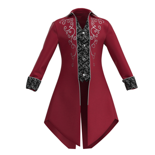 中世纪男款大衣欧美万圣节燕尾服 复古服装中长款朋克外套