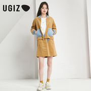 UGIZ春秋季韩版女装灯芯绒铅笔高腰A版包臀半身短裙女UCKD907