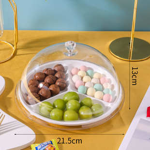 水果试吃盘分格带盖食品，展示盘透明亚克力塑料水果盘防尘罩品尝盒