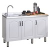 简易橱柜厨房柜j定锈制灶台柜，实木柜组装经济型柜子整体不钢出租