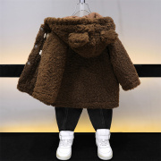 男童羊羔绒外套2023秋冬装小男孩，儿童加厚保暖毛毛衣(毛毛衣)宝宝棉衣
