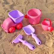 儿童沙滩玩具套装小水桶宝宝挖沙工具，铲子小耙子洗澡戏水软胶水壶