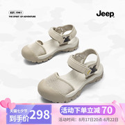 Jeep吉普户外防滑沙滩凉鞋女2023夏季网面透气厚底包头运动凉鞋