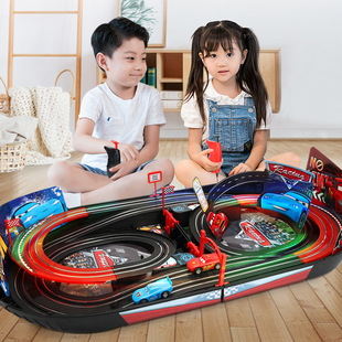 玩具车双人汽车遥控轨道赛车儿童玩具电动小火车男孩3岁6益智模型