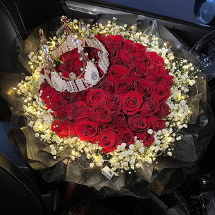 33朵红玫瑰花束西安鲜花速递同城配送女友生日咸阳渭南宝鸡汉中店
