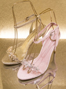 款！ 诺贝达女鞋夏季款水钻细高跟优雅凉鞋透明rm67227