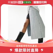 香港直邮潮奢 Topshop 女士 premium 红宝石色皮质骑士靴子(黑色)