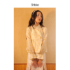 shiitake诗塔克设计师品牌奶，黄色中国风系带交领上衣，衬衫长袖轻薄