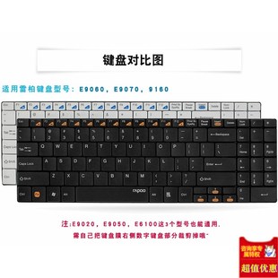 雷柏N7200 E9060 9160 E90C70台式机键盘保护膜 透明L彩色凹凸硅