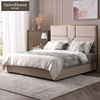 轻奢美式床现代简约真皮床，卧室双人床1.8米主卧高箱婚床皮艺软床