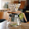 日本v60滤杯hario手冲咖啡过滤杯玻璃橄榄木分享壶手冲壶咖啡壶