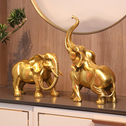 纯铜大象摆件一对象，家居玄关办公室公司装饰品，摆设乔迁开业礼