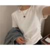 爱情魔鬼鱼白色设计感圆领短袖t恤女夏季2024短款体恤上衣潮