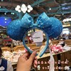 上海迪士尼乐园，国内卡通蓝色米妮蝴蝶结发带钻头箍礼物