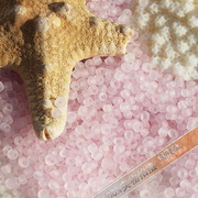 粉色白色2mm玉石玻璃磨砂diy散珠国产小米珠配件材料材料包21