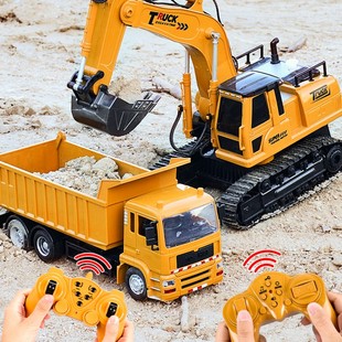 大号遥控挖掘机玩具合金汽车儿童电动仿真挖土机男孩工程车玩具