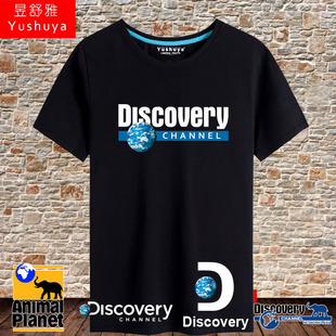 discovery探索频道大象探索短袖t恤衫男女纯棉半截袖衣服夏季体恤