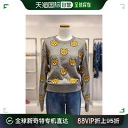 韩国直邮MOSCHINO 泰迪熊装饰短款针织衫