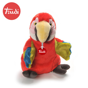 意大利trudi鹦鹉公仔鹦鹉，毛绒玩具可爱手偶早教互动生日礼物娃娃