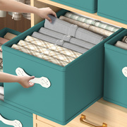 棉麻衣柜收纳盒整理盒家用放衣服收纳箱裤子分层神器布艺装衣物筐