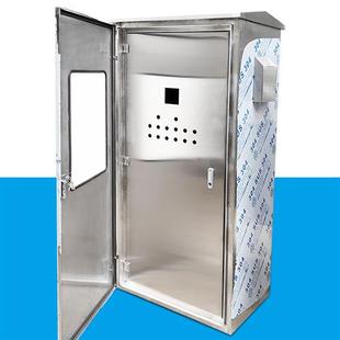 户外防水配电柜不锈钢室外双层门，防水配电箱柜带玻璃，内门开孔定制