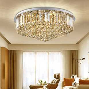 现代简约水晶灯圆形led吸顶灯，大气客厅灯，餐厅卧室灯具