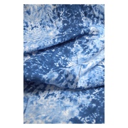 柔软浪花纯亚麻面料云层状，蓝色印花服装布料幅宽135厘米